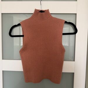 Zara Ribbed Knit Top in Warm Pink
